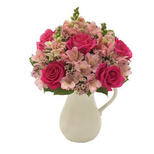 Pink Petals Bouquet in a Pitcher