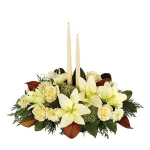 White Magnolia Christmas Centerpiece