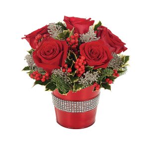 Holiday Rose & Glitter Bouquet