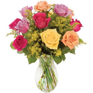 Multicolor Bright Rose Bouquet